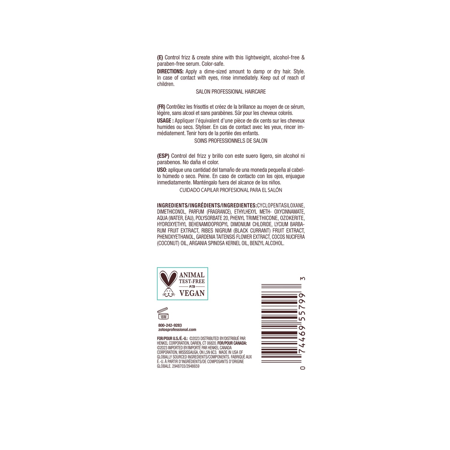 Bain de Terre® Recovery Complex Anti-Frizz Silky Shine Serum Back