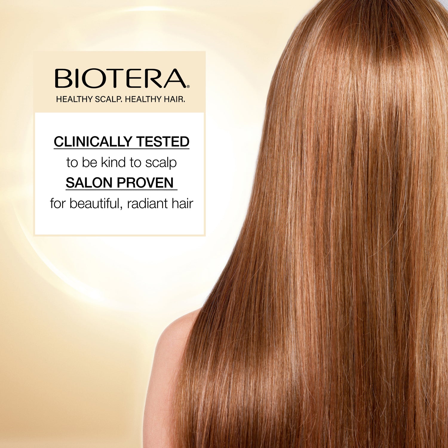 Long hair with Biotera Logo