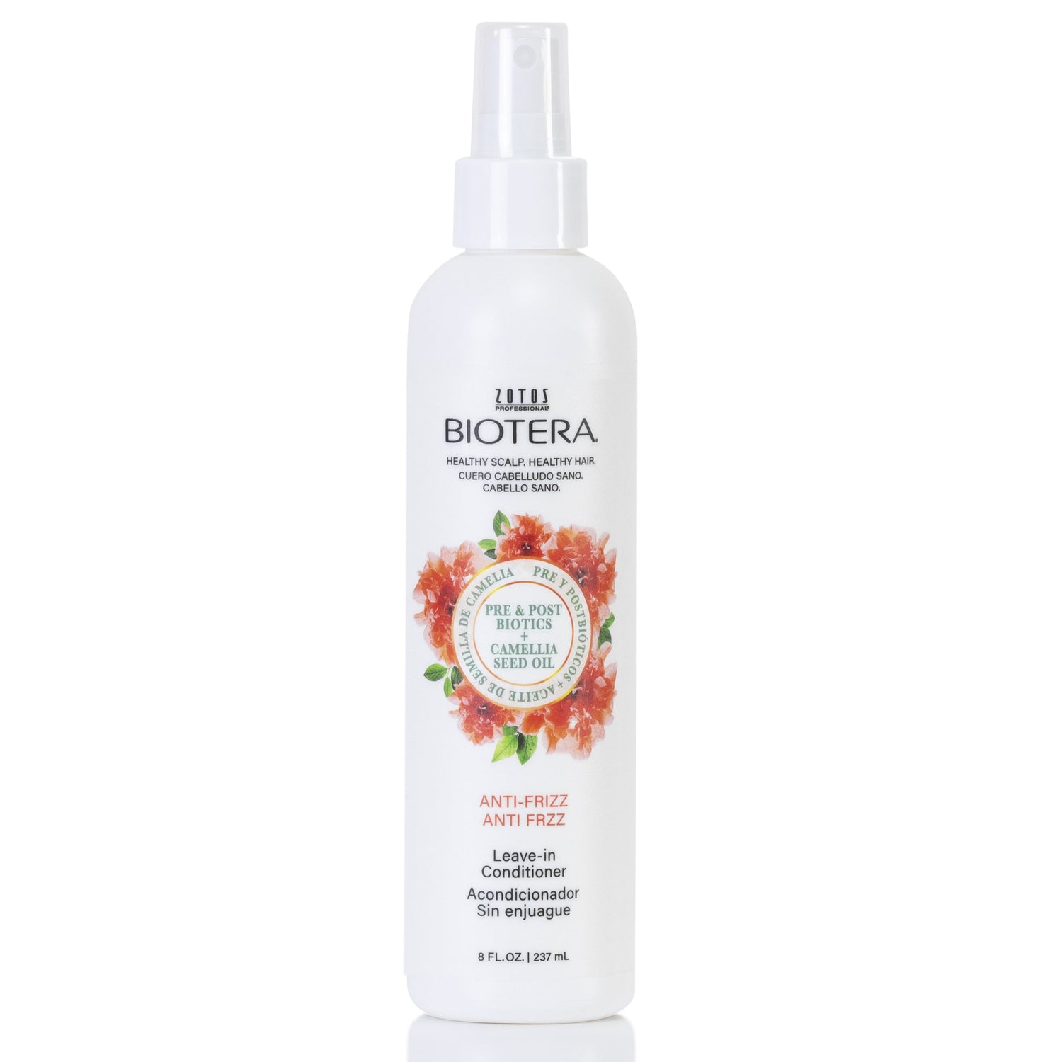 Biotera Anti-Frizz Leave In Conditioner bottle.